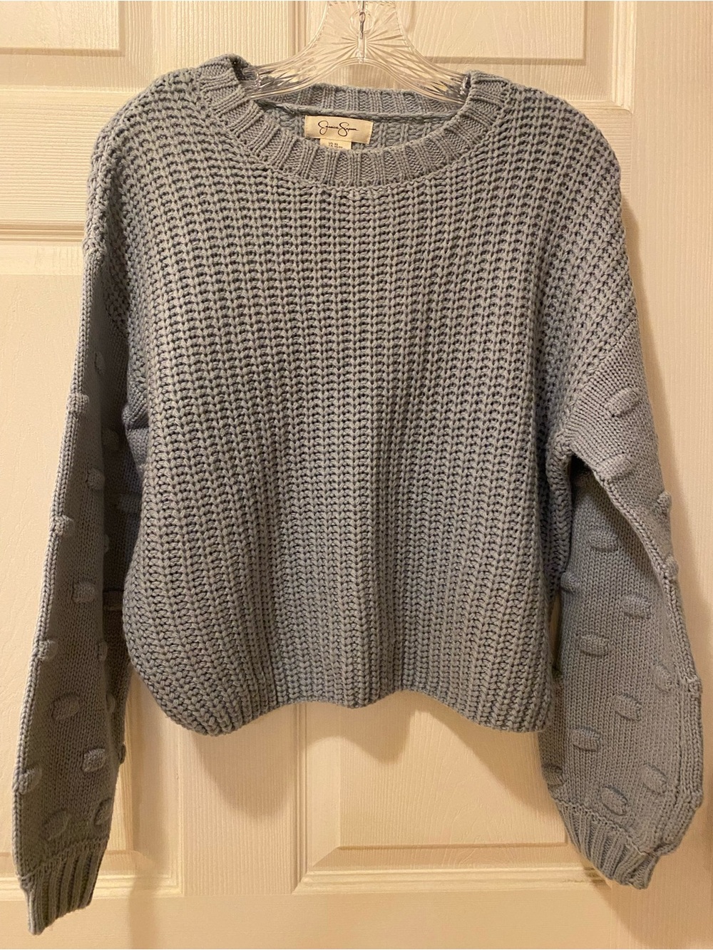 Jessica Simpson Dusty Blue Crewneck Knit Sweater